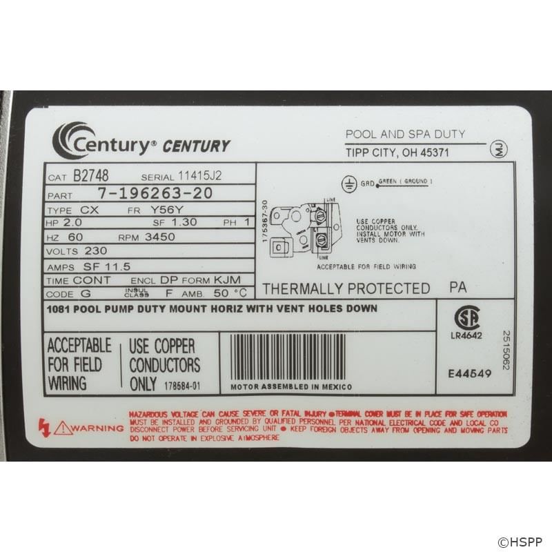 B2748 2 HP Pool Pump Motors on Sale at YourPoolHQ