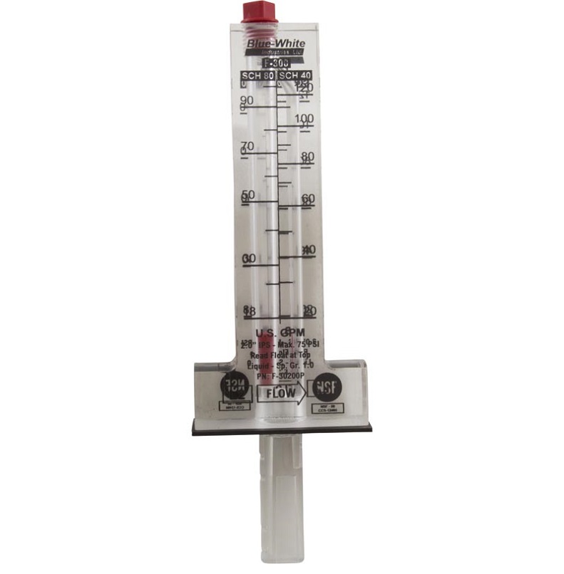 Blue-White 2 Inch PVC Flowmeter 20-120 GPM - F-30200P