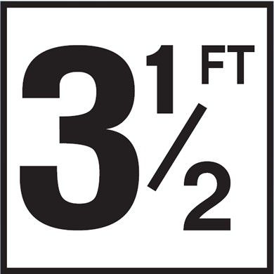 Pool 3-1/2 FT Depth Marker Non-Skid Ceramic Tile - 6 In x 6 In