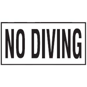 Pool No Diving Non-Skid Ceramic Tile - 6 In x 12 In
