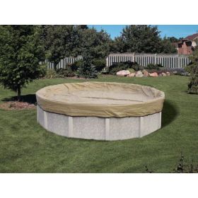 Tan Round Pool Winter Cover
